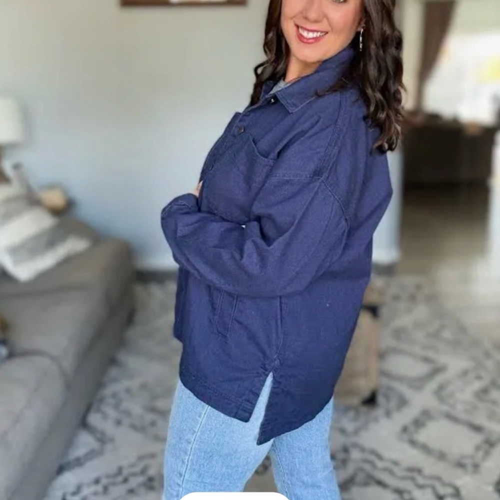 Zenana Women's Blue Denim Jacket - Picture 6 of 6